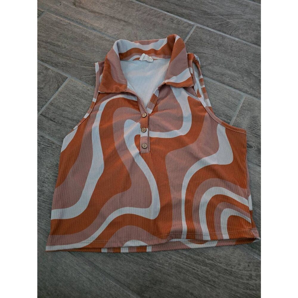 Peach Love‎ Retro Tank Hippy Y2K 90s Orange Size Medium Large
